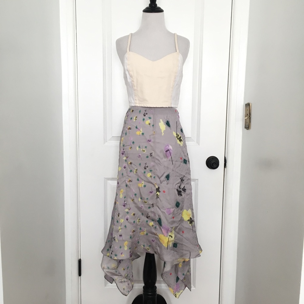 Topshop Floral Midi Skirt
